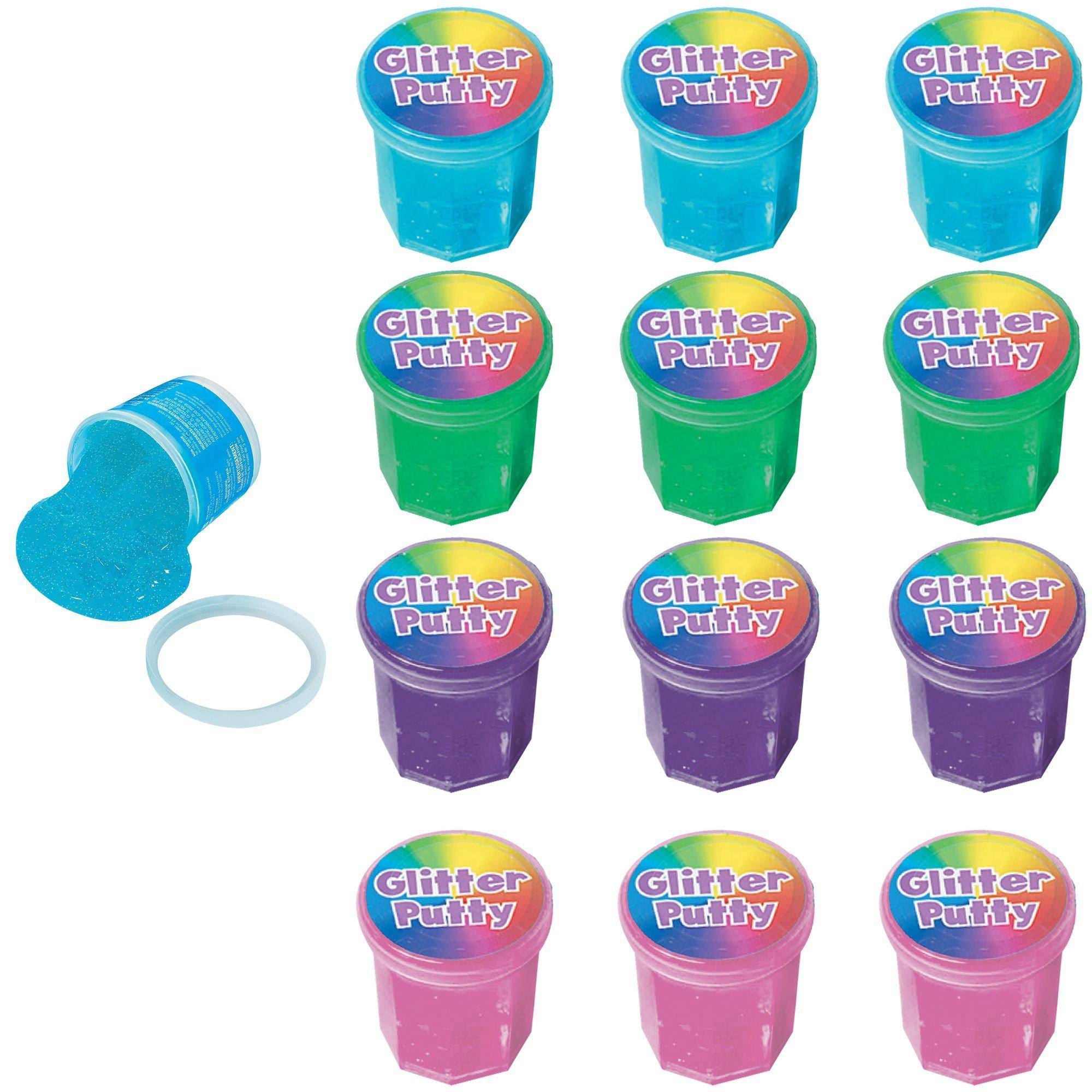 Mini Glitter Slime Containers - Bulk Party Favors - Putty