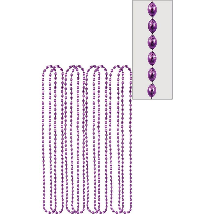 Metallic Purple Bead Necklaces 8ct