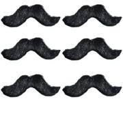Black Handlebar Moustaches 6ct