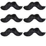 Black Handlebar Moustaches 6ct