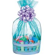 Caribbean Blue Plastic Gift Basket Bags 2ct