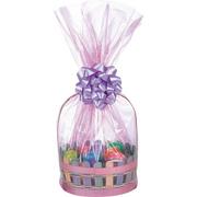 Pink Plastic Gift Basket Bags 2ct