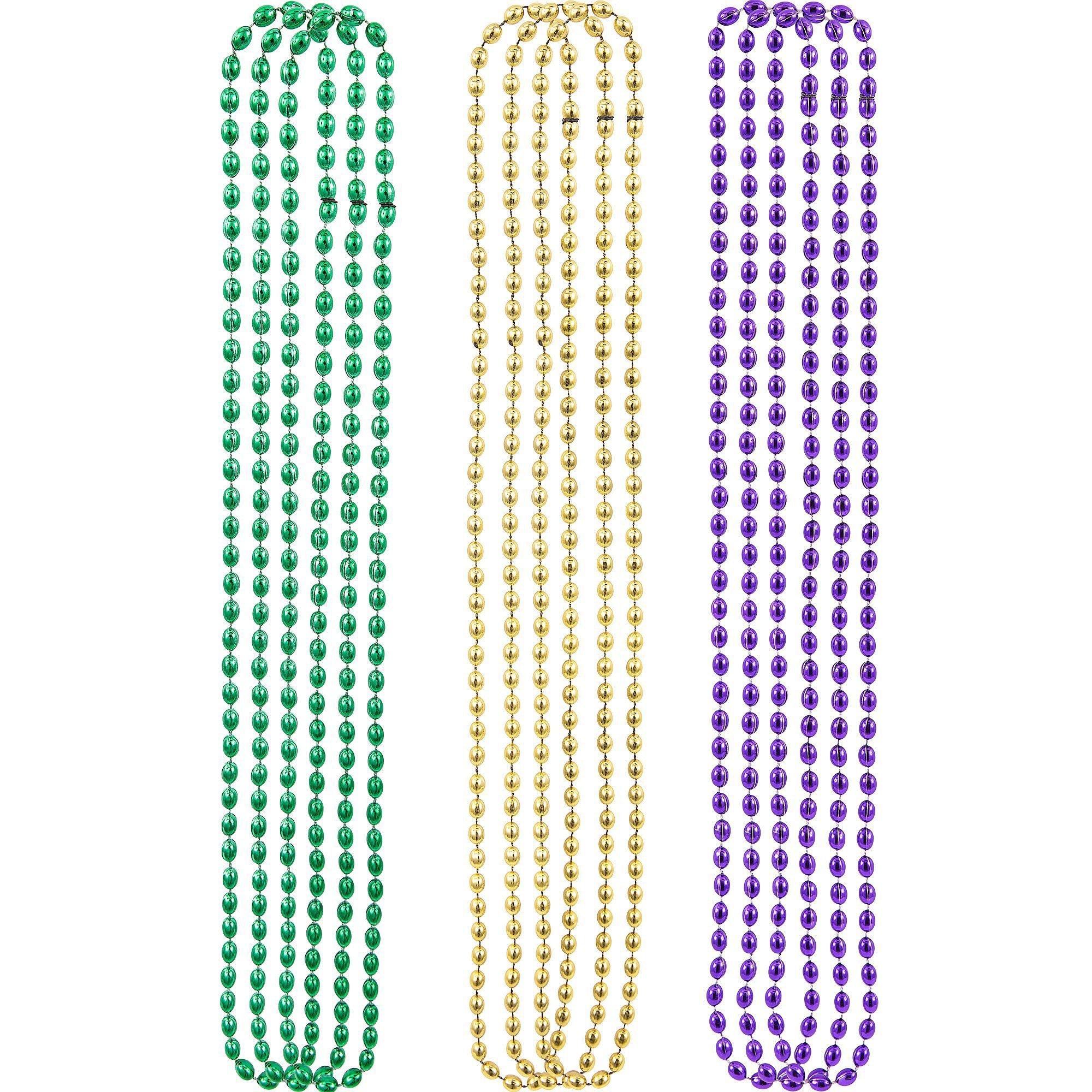 Antique Tea Cup Lot 12-Pack Black Mardi Gras Beads Necklaces | Party Favors, 1 Dozen Lot | Plastic Throw Beads Halloween Necklace - Foto 4