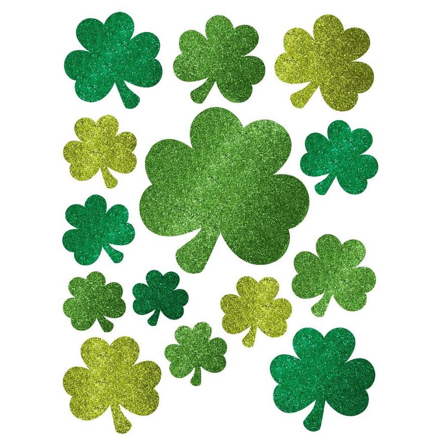 Glitter St. Patrick's Day Cling Decals 14ct