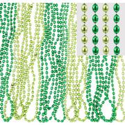 St. Patrick's Day Clear Green Bead Necklaces 24ct