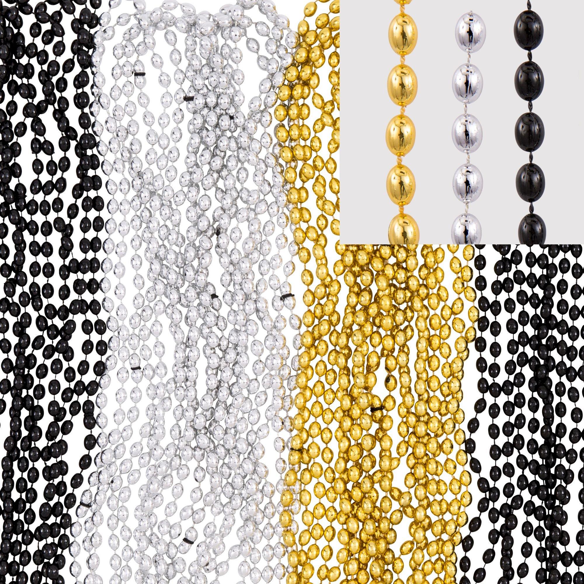 Black, Gold & Silver Bead Necklaces 50ct