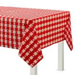 Red Gingham Plastic Table Cover