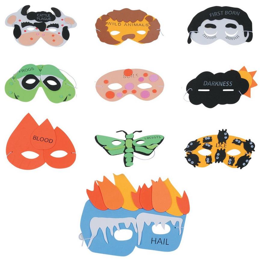 Passover Plague Masks 10ct