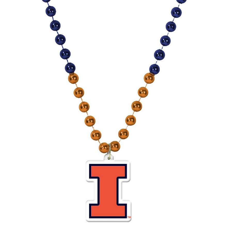 Illinois Fighting Illini Pendant Bead Necklace