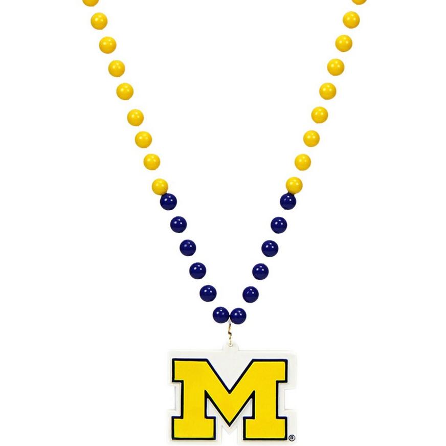 Michigan Wolverines Pendant Bead Necklace