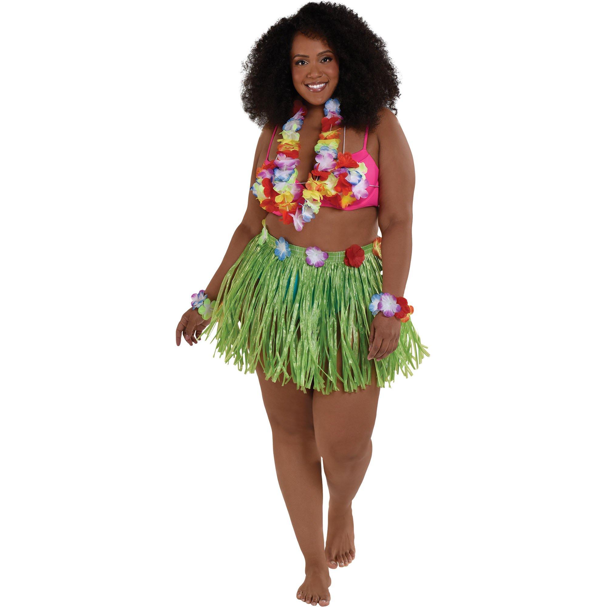 Adult Light-Up Faux Grass Skirt, 18in