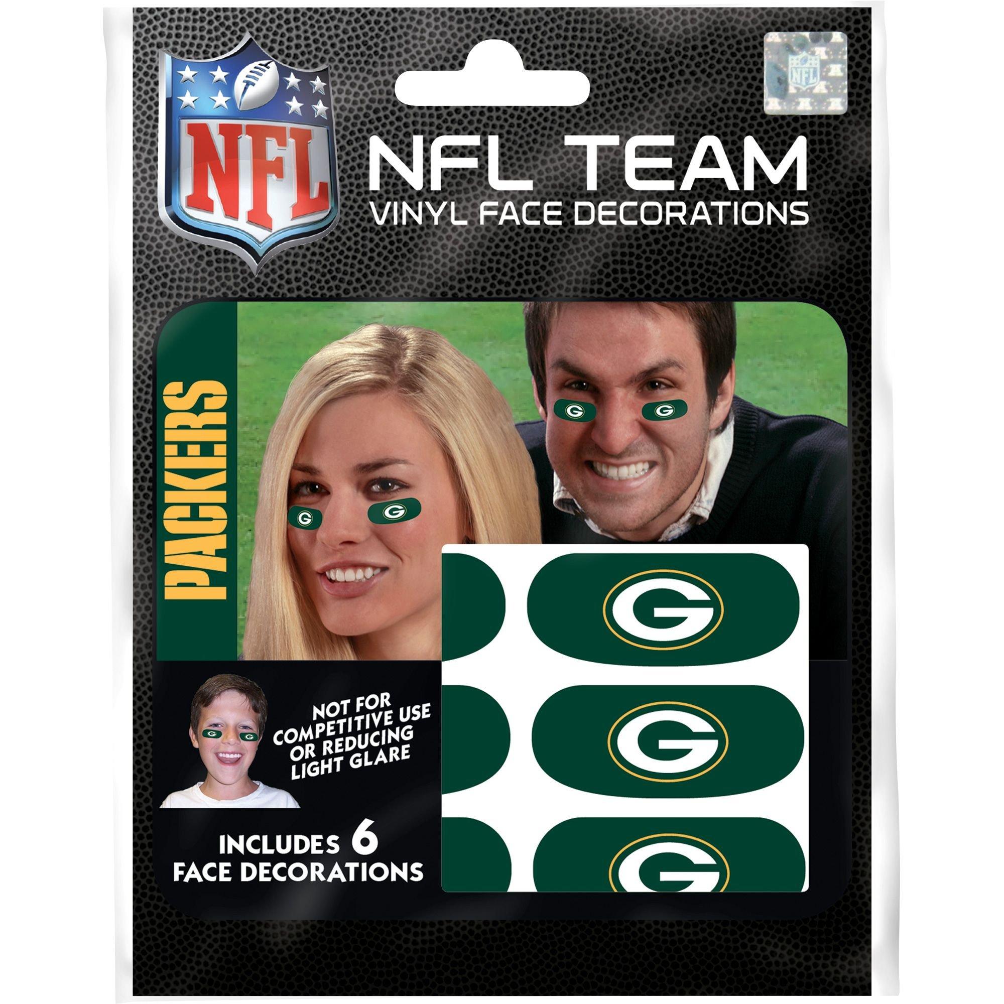 Green Bay Packers Eye Black Stickers 6ct