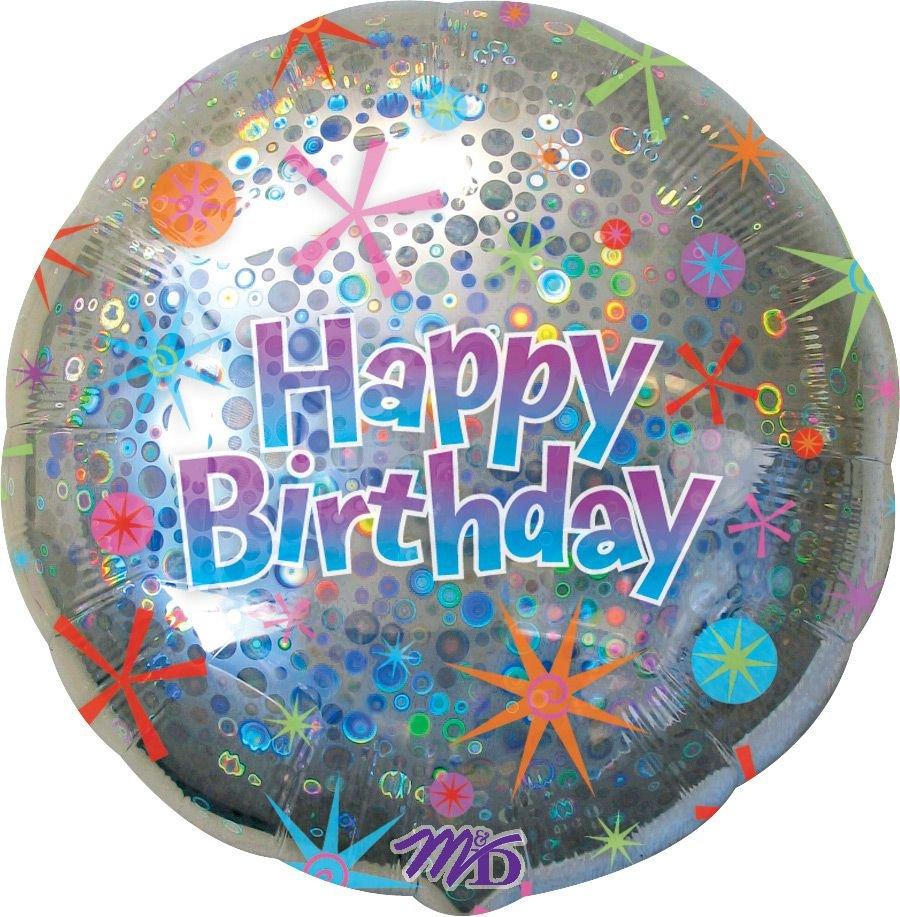 Holographic Celebration Happy Birthday Balloon