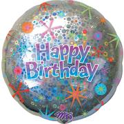 Holographic Celebration Happy Birthday Balloon