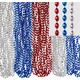 Red, Silver & Blue Bead Necklaces, 50ct
