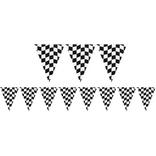 Black & White Checkered Pennant Banner