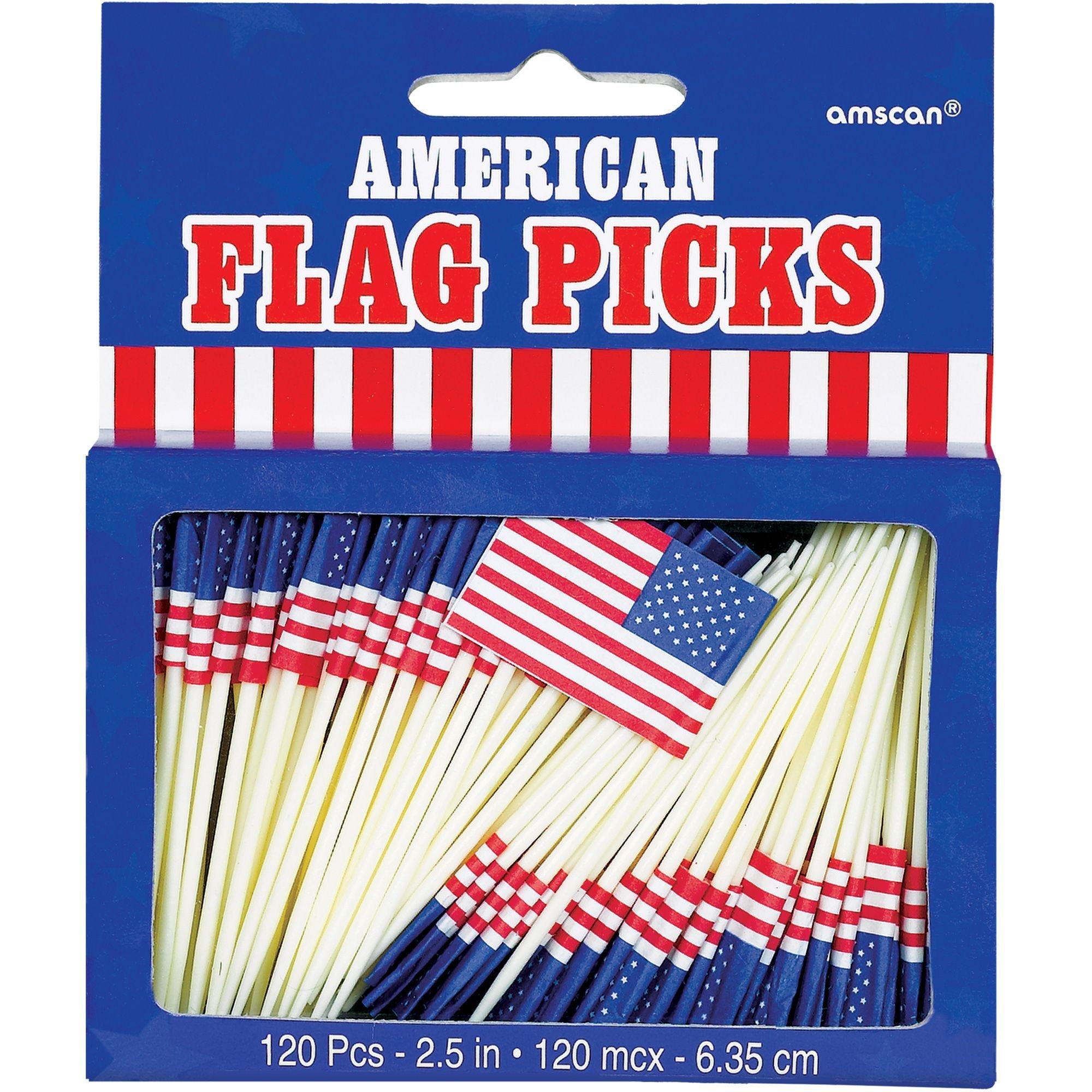 American Flag Picks 120ct | Party City