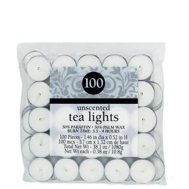 Unscented White Tealight Candles 100ct