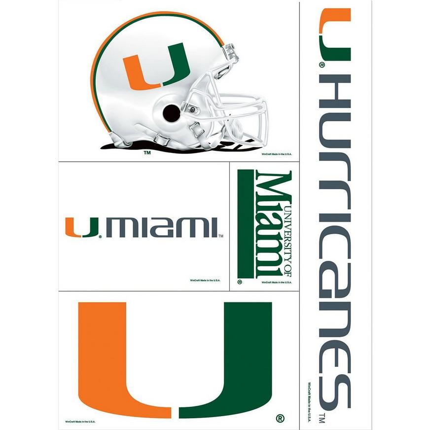 Miami Hurricanes Decal Cling 11in X 17in