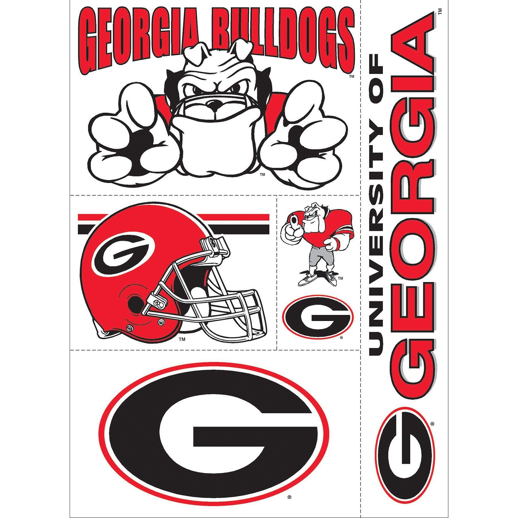 Georgia Bulldogs Decals 5ct