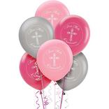 15ct, First Communion Balloons - Pink