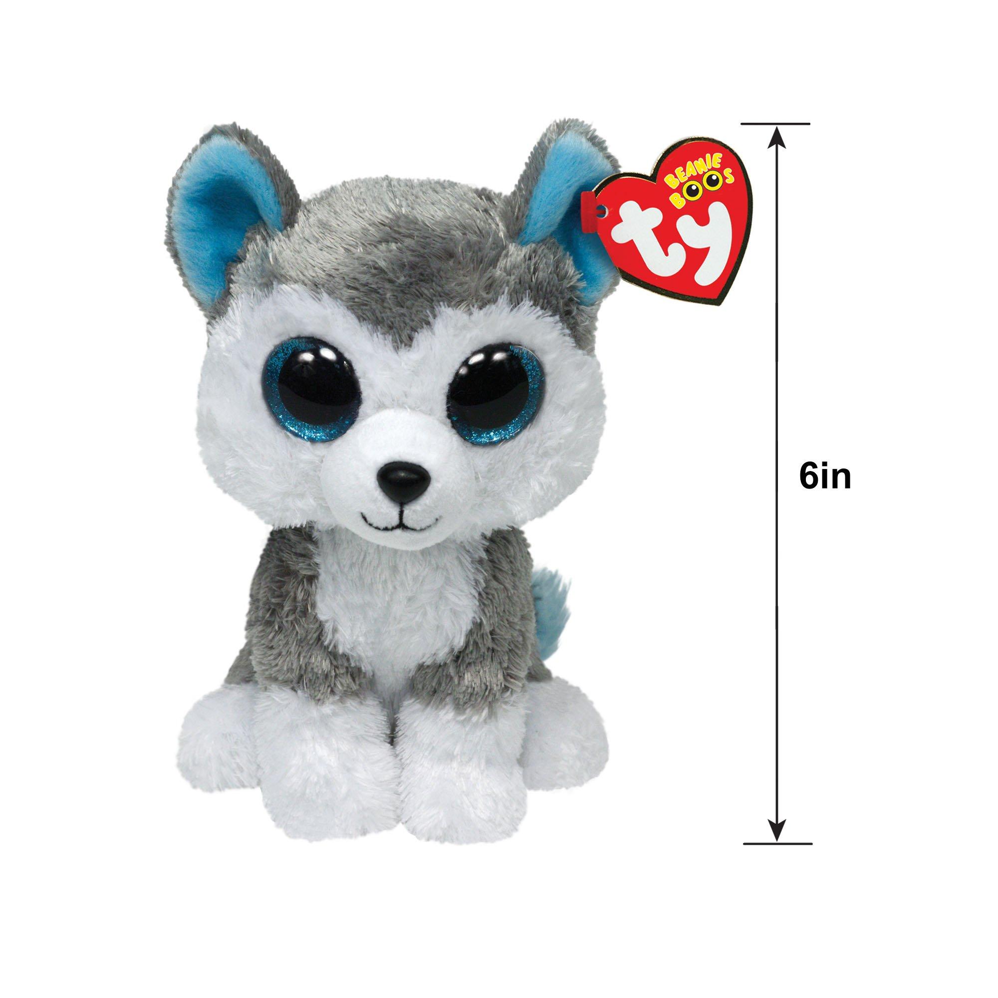 Slush Grey & White Husky Pup Plush, 6in - Ty Beanie Boo