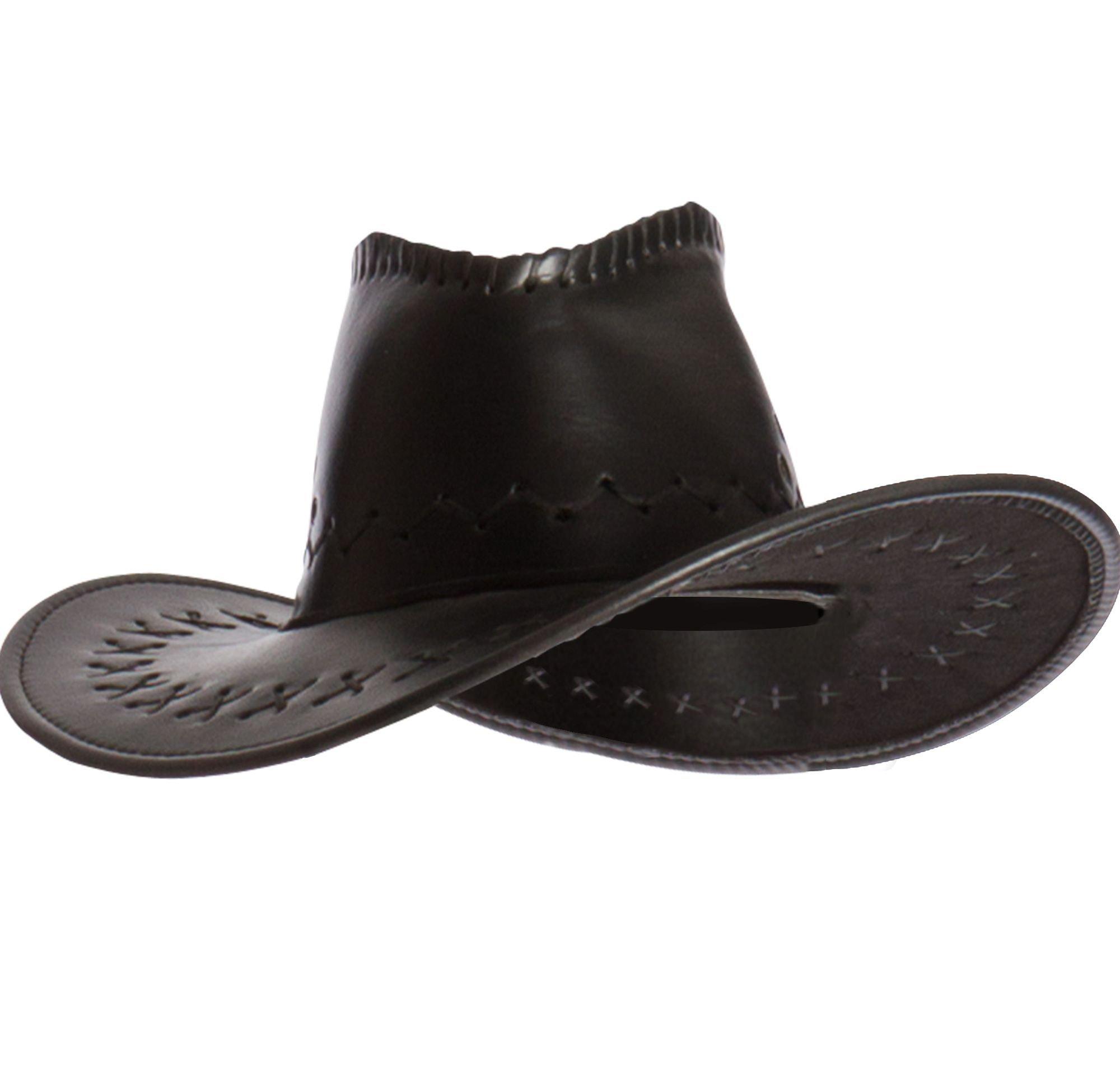 New Cowgirl Sun Hat Faux Leather Cowboy Hat Men and Women Travel