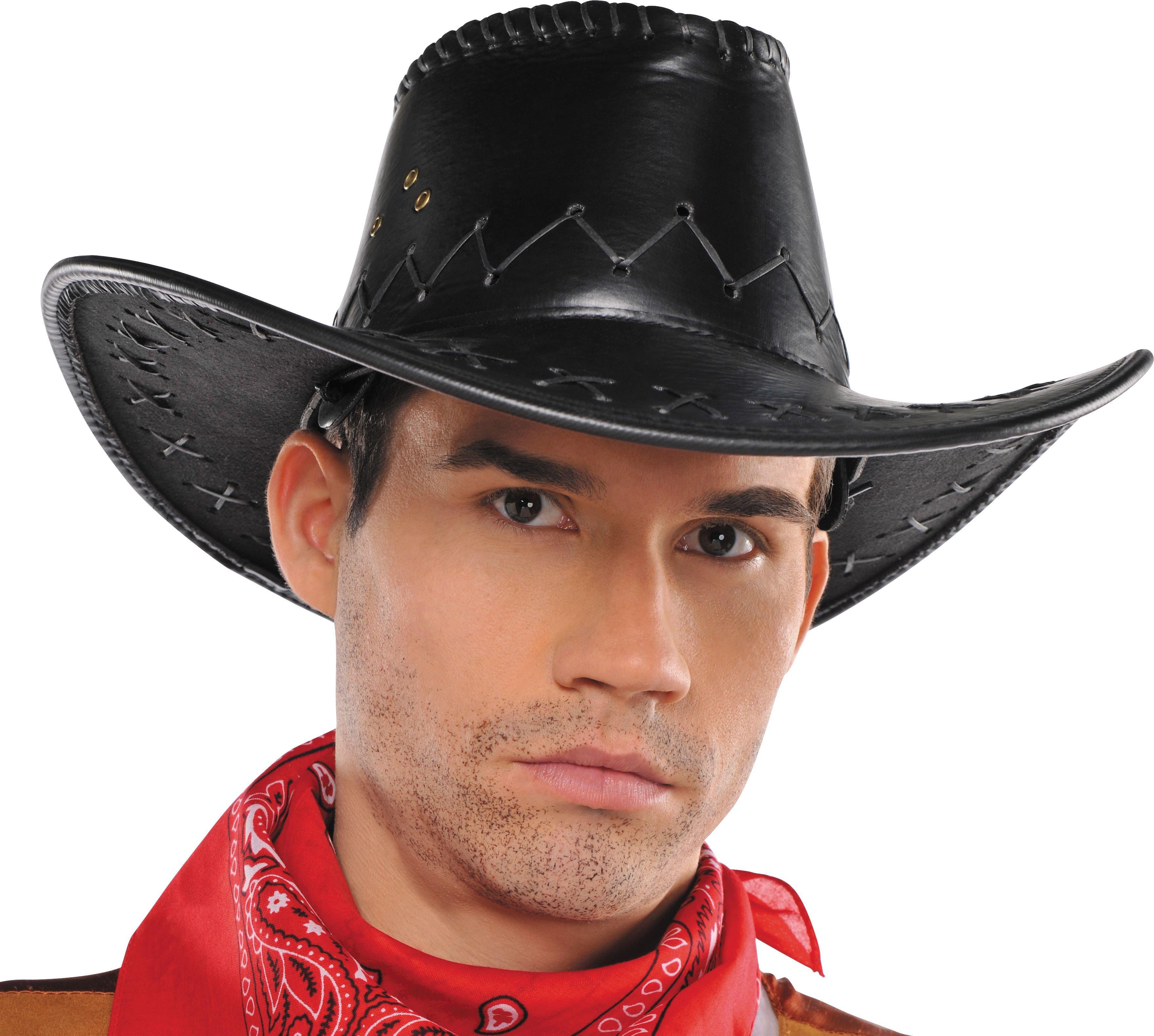 Faux Leather Cowboy Hat