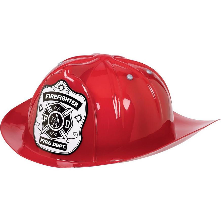 Fireman Hat Red Fire Man Helmet Hard Plastic Costume Adult Child  NEW 