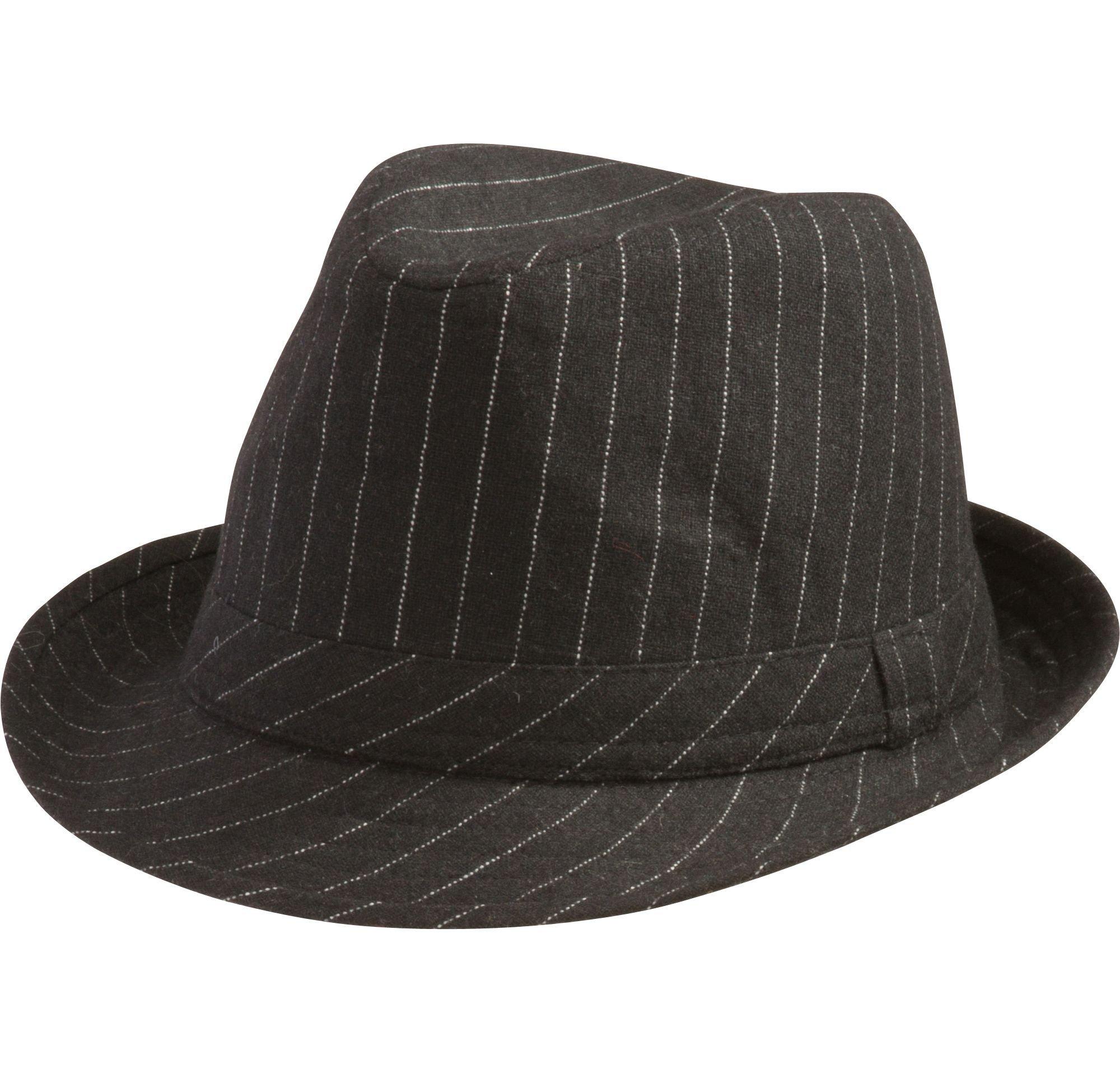 12 Pack Fedora Hat White Gangster Pinstripe