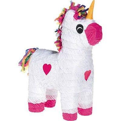 Unicorn Pinata for Unicorn Party Favor, Magical Unicorn Party Supplies  Birthday Party Supplies with Multi Color Hair & Tail and Pink Hearts (13 x  4 x