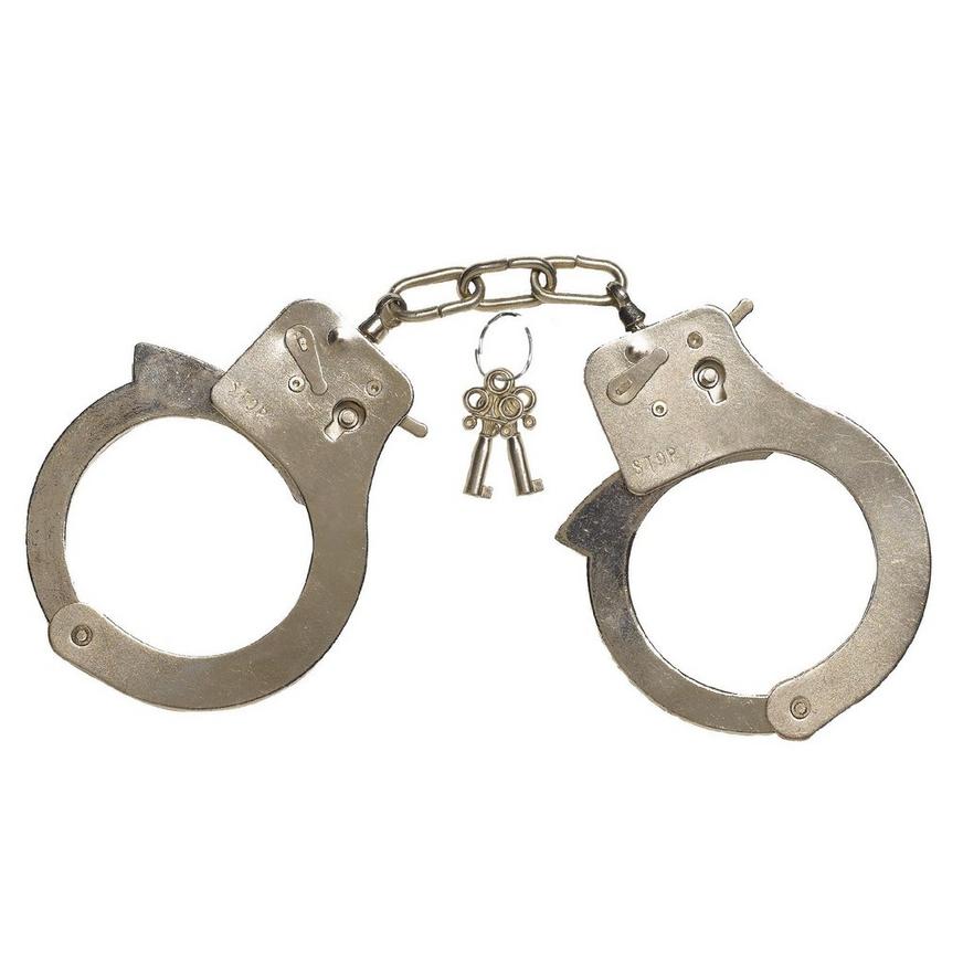 METAL HANDCUFFS FANCY DRESS HEN DO STAG DO KIDS TOYS \ PLAY P9Y4 POLICEMAN Y2X8