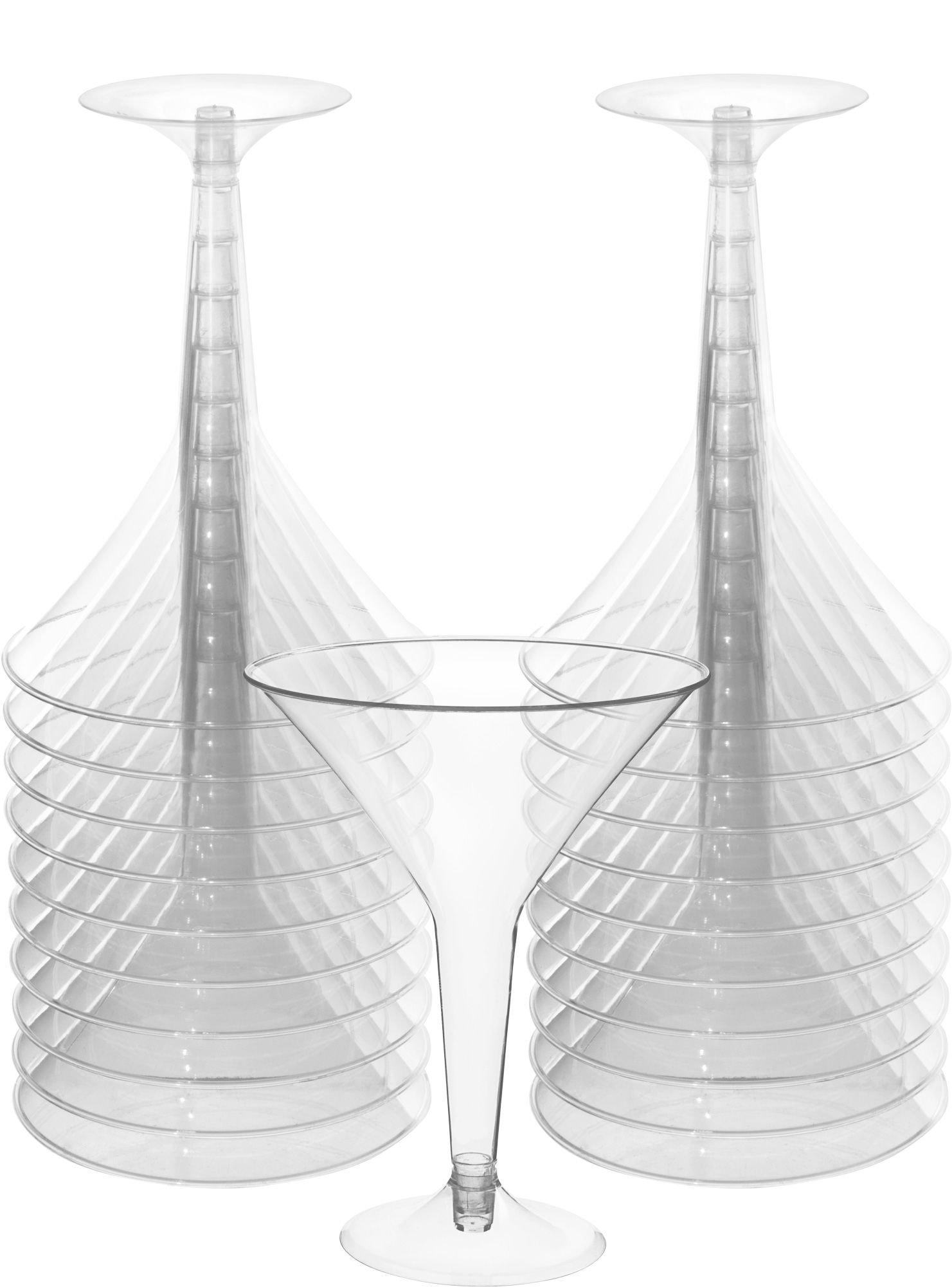 Clear - Plastic Martini Glasses 8oz 20/Pkg