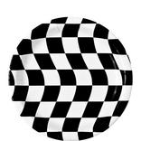 Black & White Checkered Dessert Plates 8ct