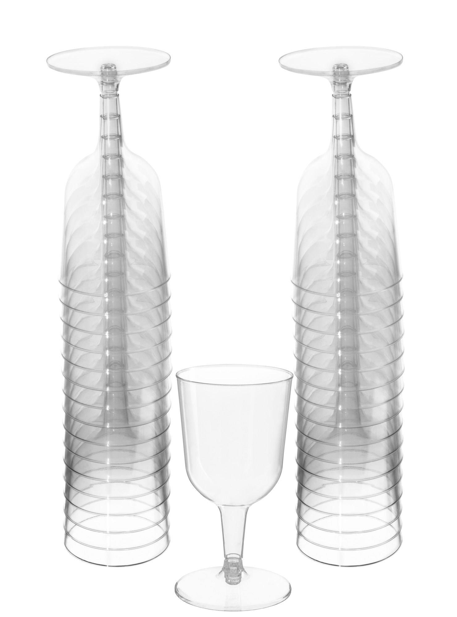 5.5oz Clear Plastic Wine Glasses 8ct