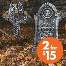 Halloween Tombstones 2 for $15