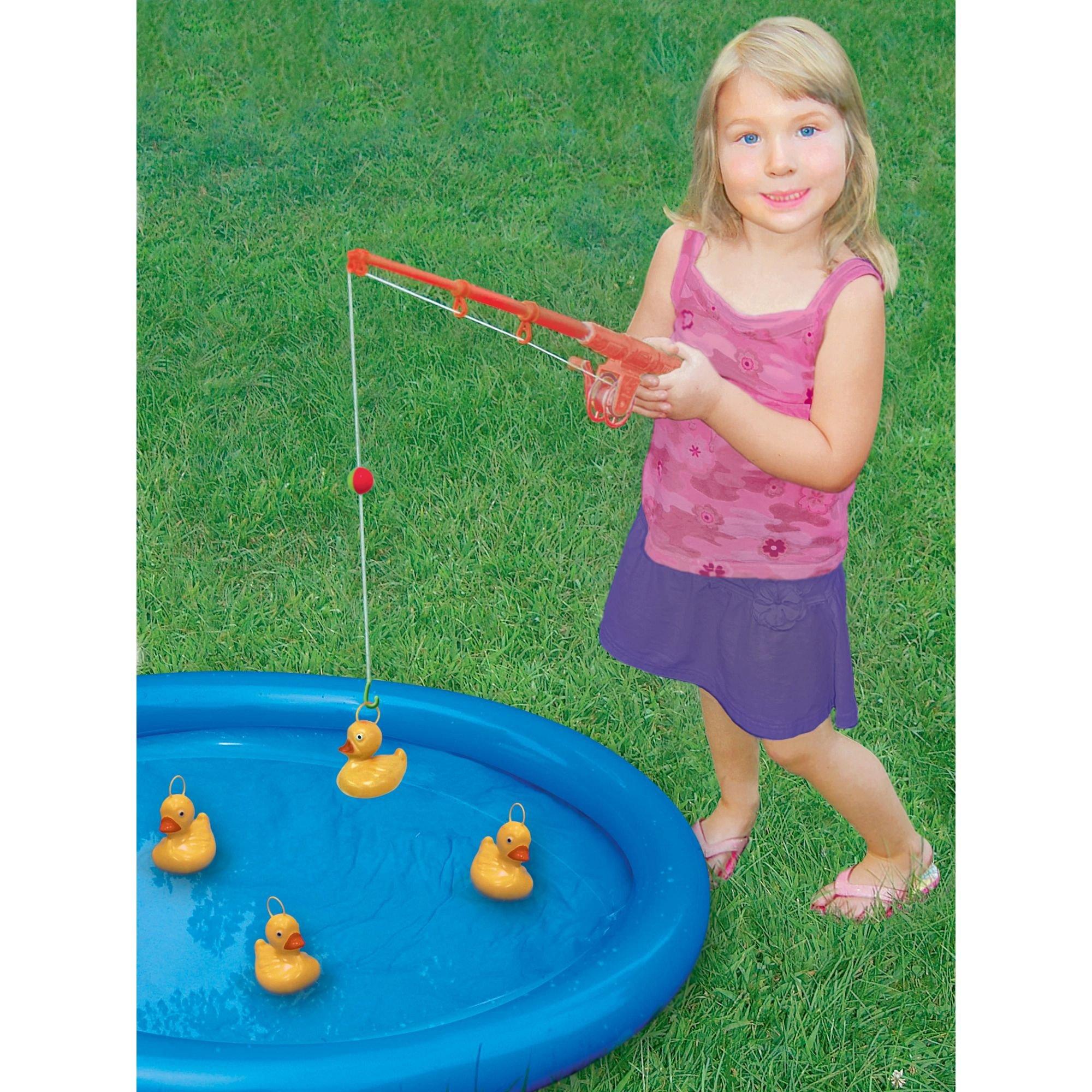 Hook That Duck Game Fishing Rod Inflatable Pond & 5 Ducks Grafix for sale  online