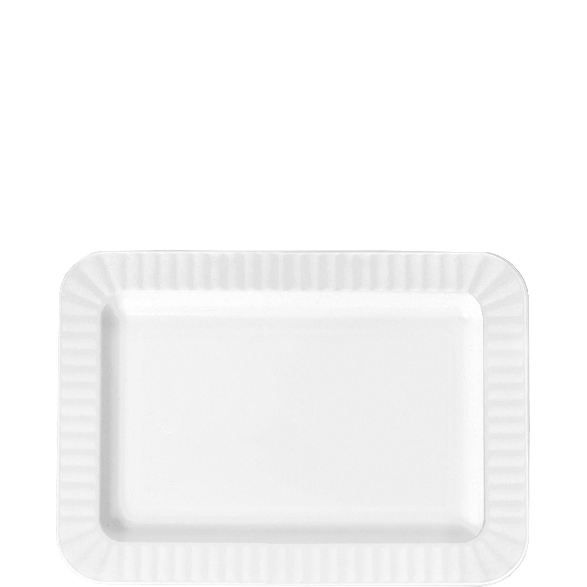 White Premium Plastic Rectangle Appetizer Plates 32ct Party City