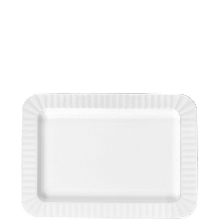 White Premium Plastic Rectangle Appetizer Plates 32ct