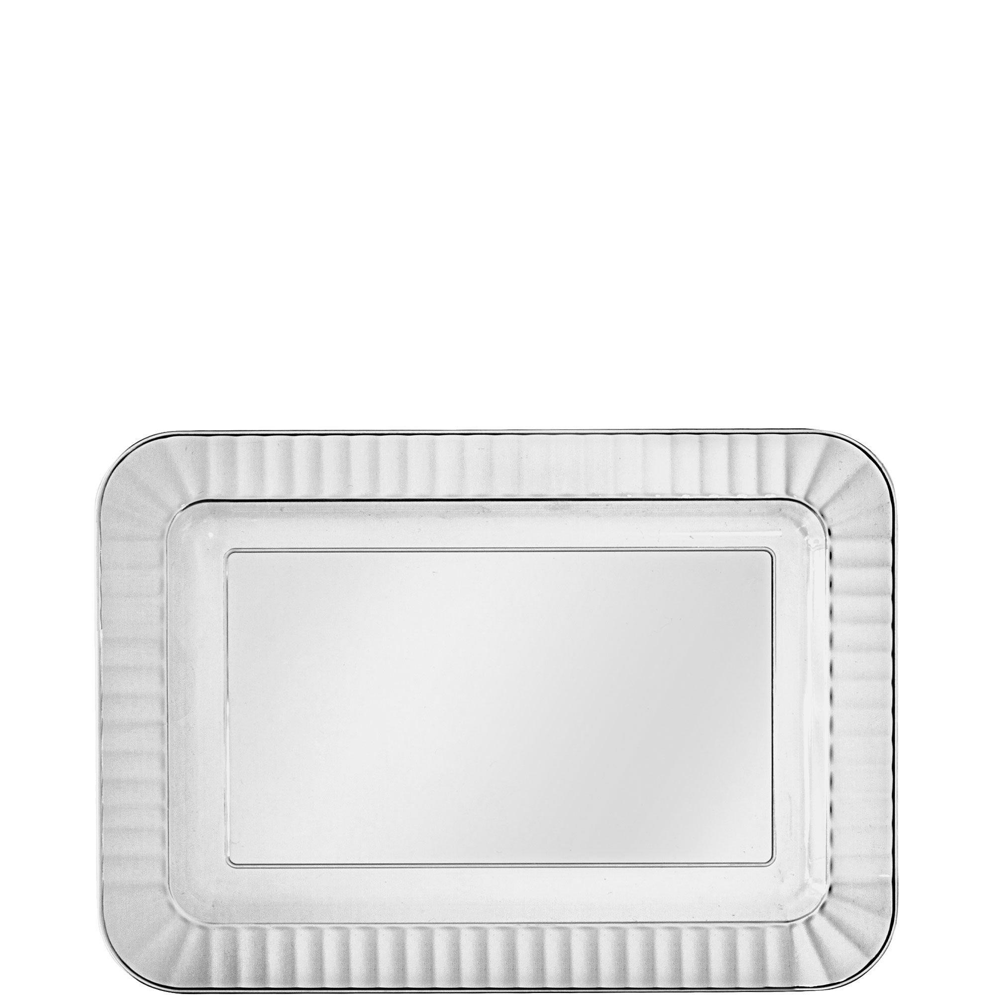 Plastic Plates , White rectangle - NO 2 - 50 piece