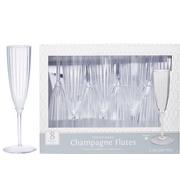 CLEAR Premium Plastic Champagne Flutes 8ct