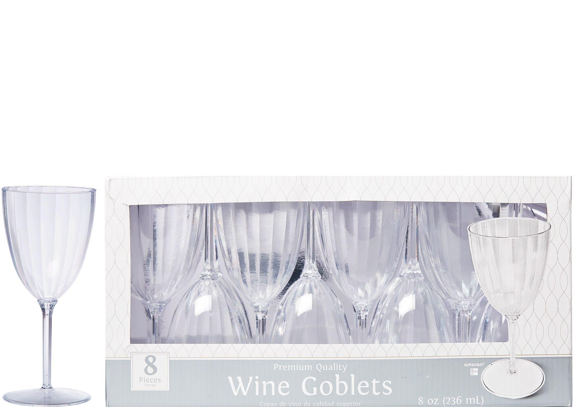 Clear Premium Plastic Wine Glasses 8ct