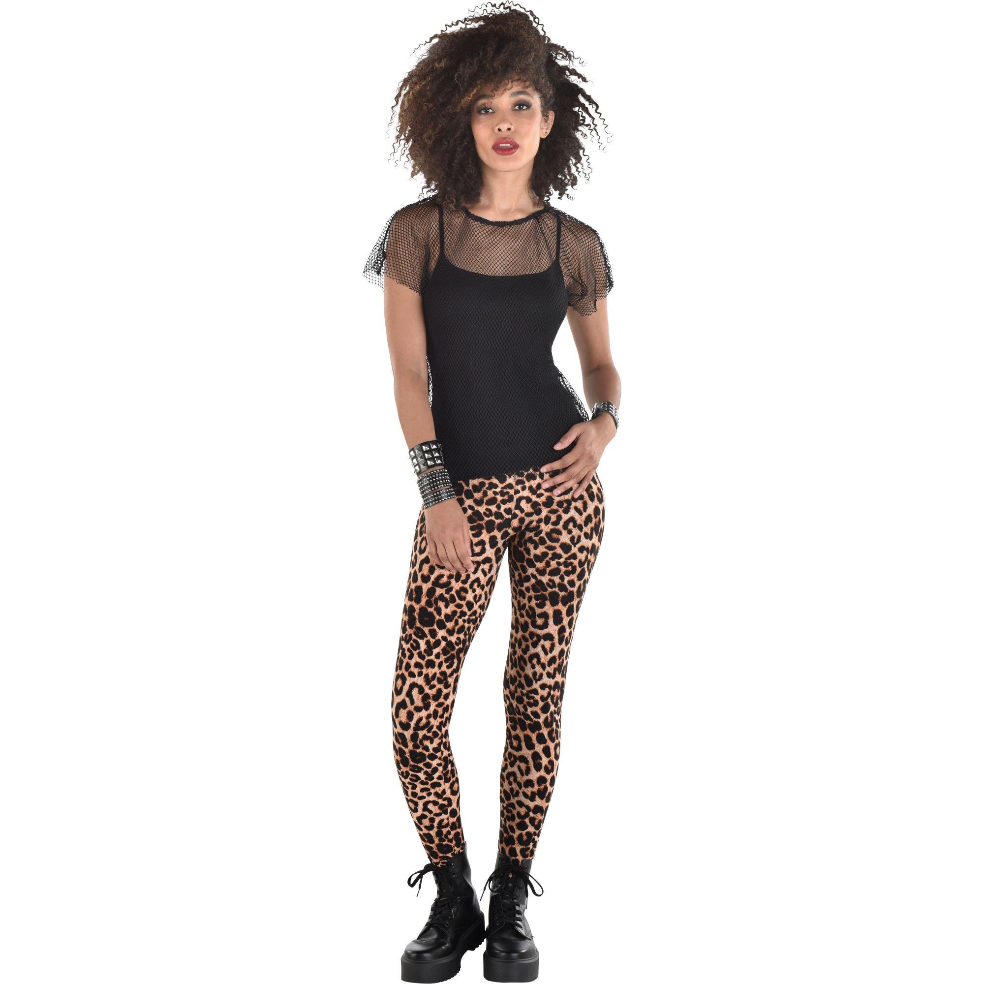 Leopard Leggings 80s Rock Leggings for Women Yoga Leggings