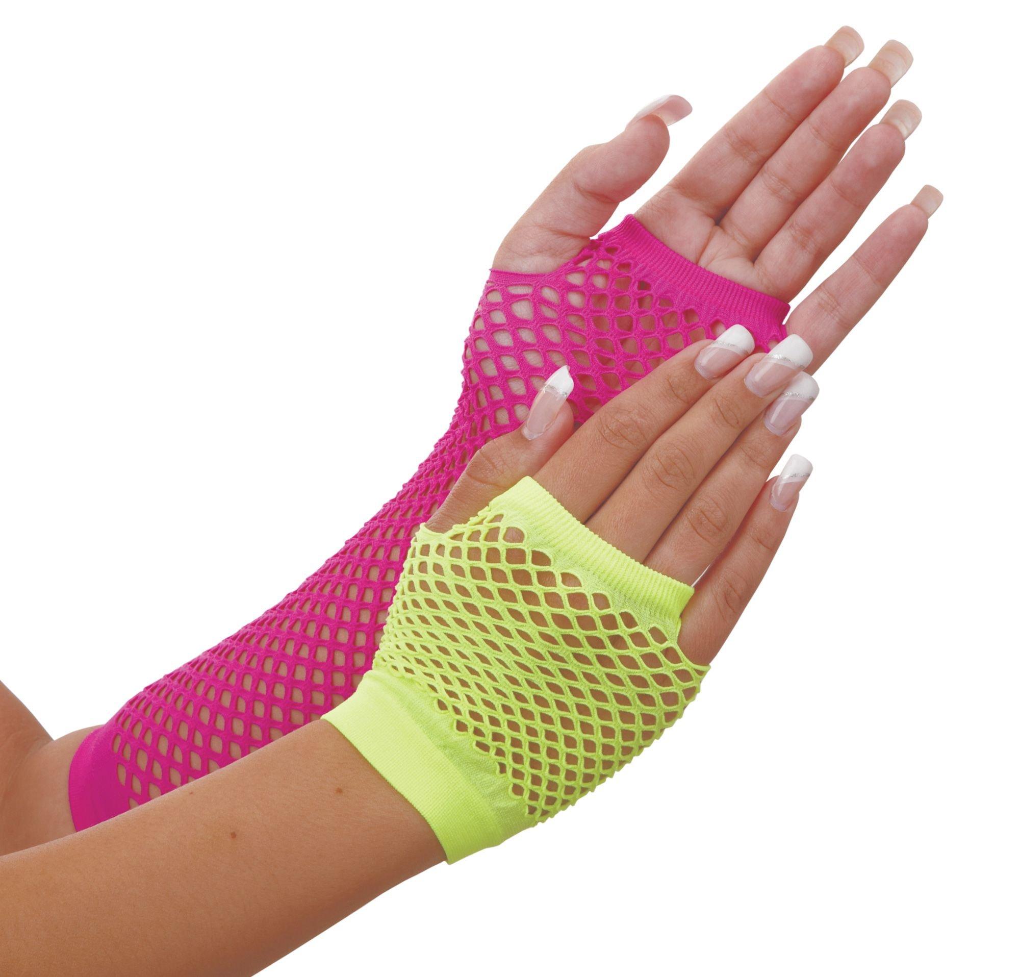 Neon Fishnet Gloves