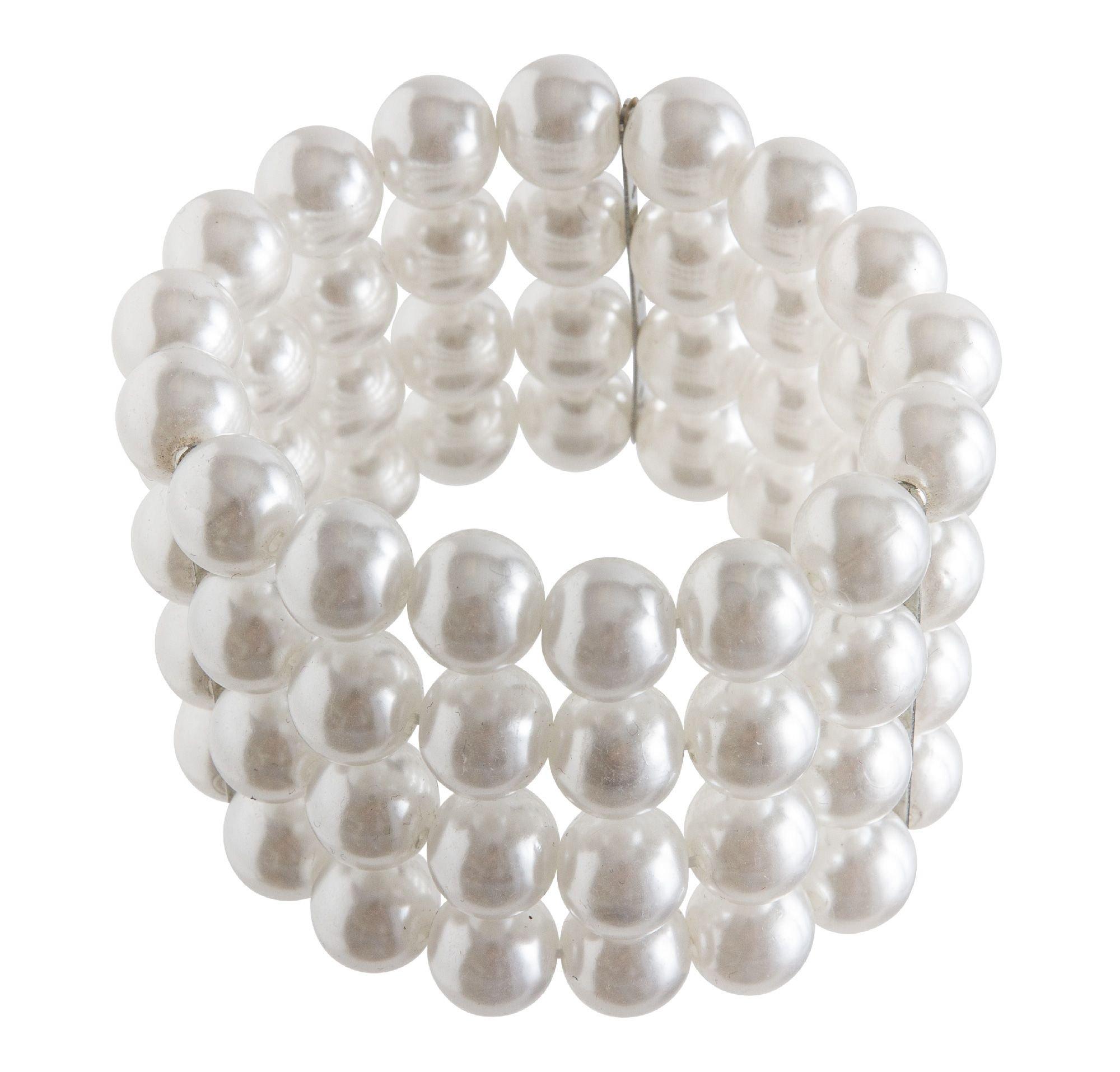 Faux Pearl Stretch Bracelet 5pc - A New Day™ White