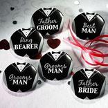 Groom Bridal Party Buttons 8ct
