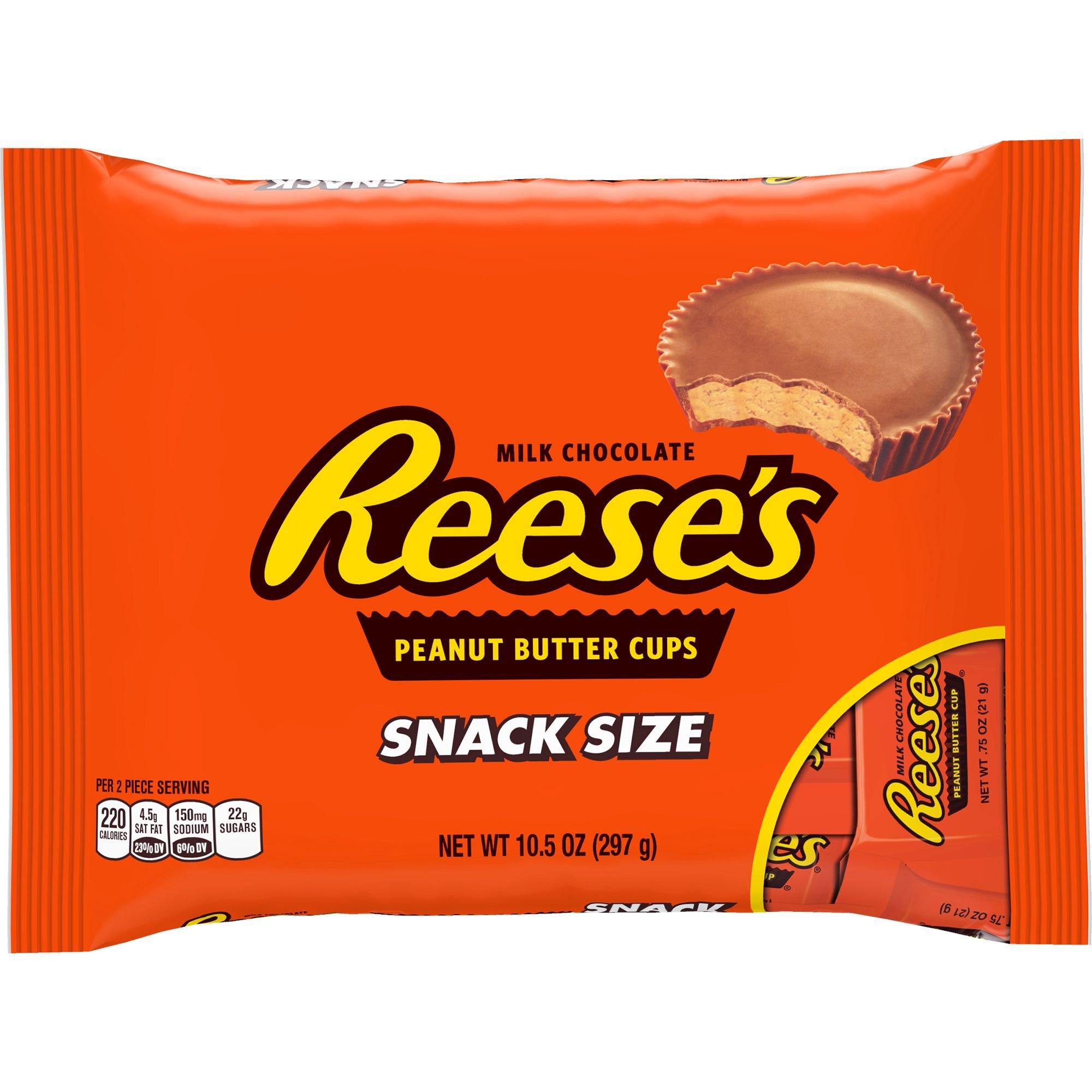 Reese's Peanut Butter Cups, Milk Chocolate & Peanut Butter, Snack Size - 10.5 oz