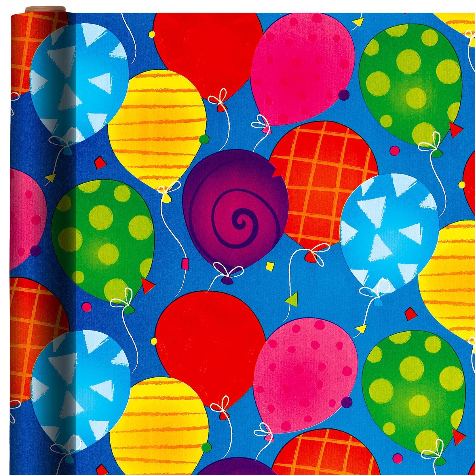 Central 23 Birthday Wrapping Paper for Men - 6 Sheets of Gift Wrap - 40th Birthday - Age 40 Forty - for Women - Birthday Balloon - Comes with