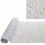White Iridescent Floral Sheeting