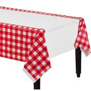 American Summer Red Gingham Plastic Table Cover